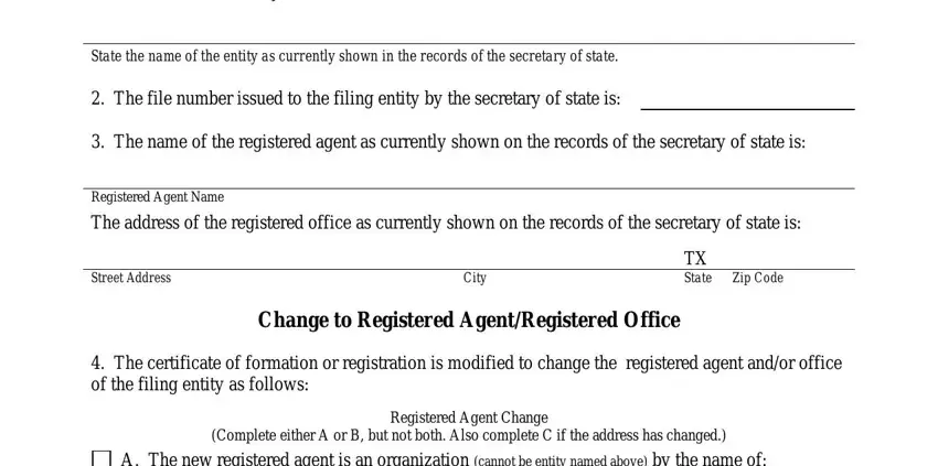 entering details in how to change registered agent in texas part 1