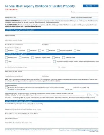 Texas Form 50 141 Preview