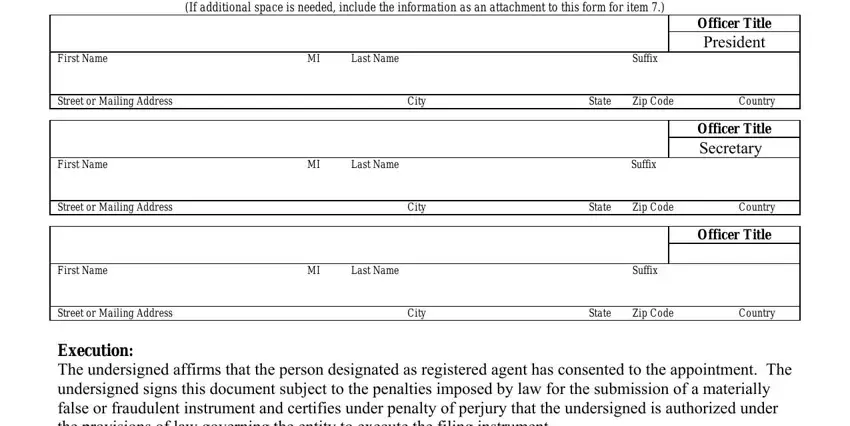 Filling in secretary of state form 802 stage 5