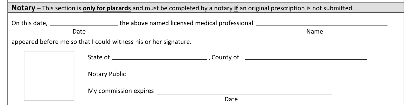 Form VTR-214 example filled out, notary