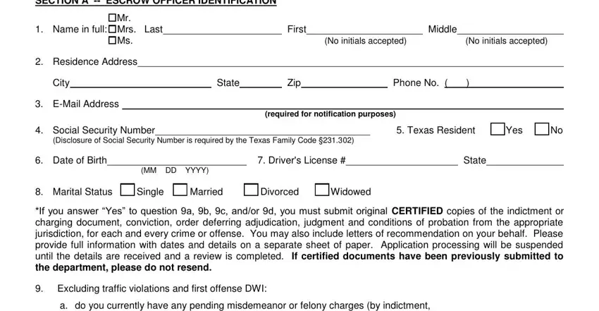 Texas Form Pc132 fields to complete