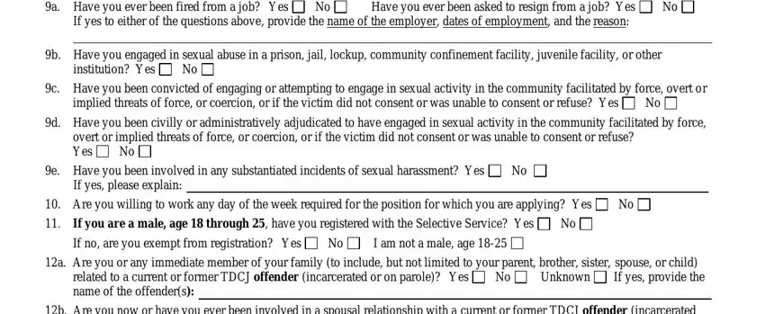 Completing Texas Form Pers 282 stage 2