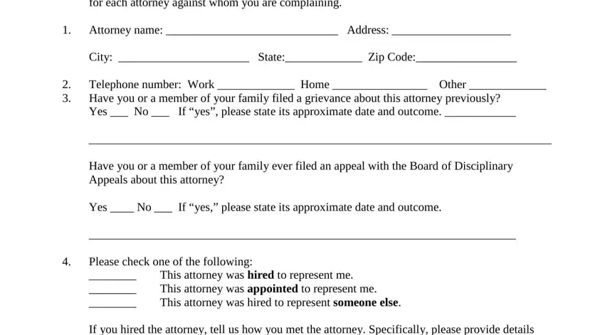 state bar of texas attorney grievance form AttorneynameAddress fields to insert