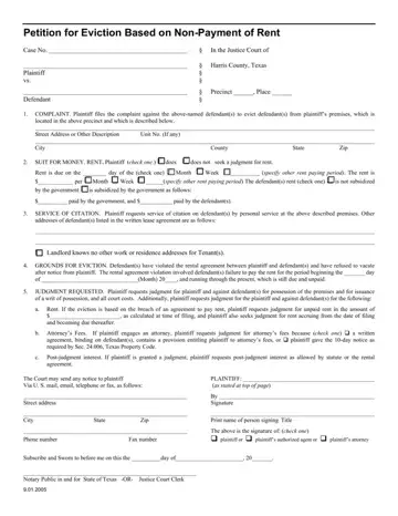 Texas Petition Eviction Form Preview