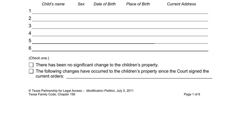 stage 2 to filling out texas parent relationship