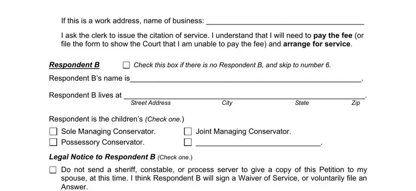 step 5 to filling out how to modify child custody