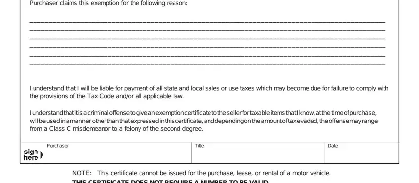 Filling out 01 339 tax exempt form stage 5
