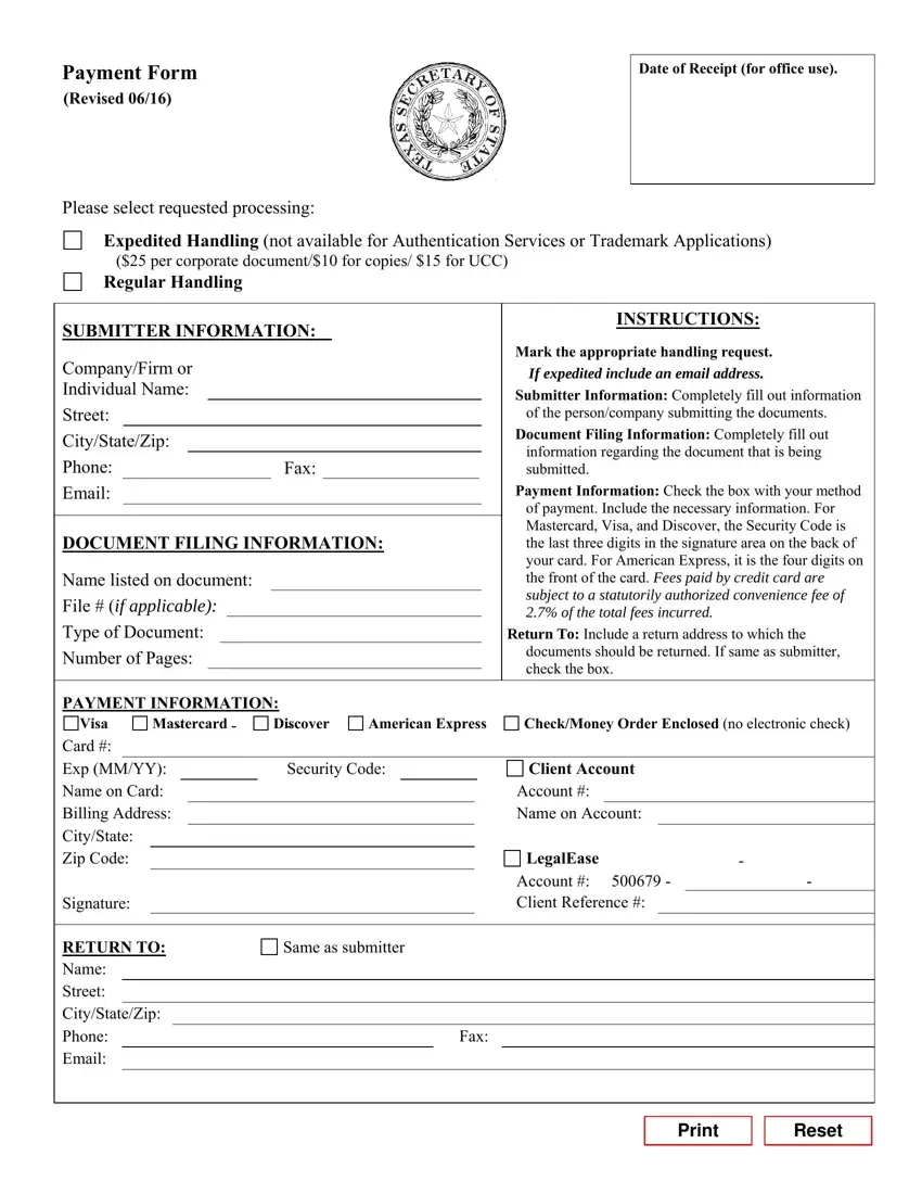 Texas Sos Payment Form 807 first page preview