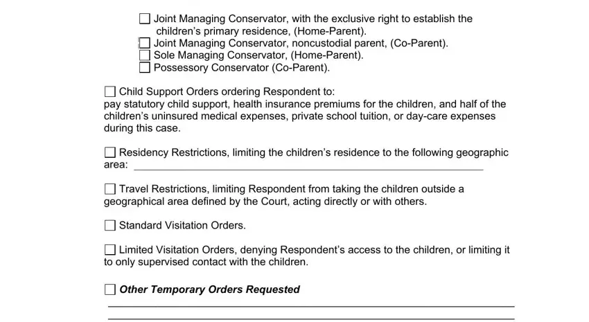 stage 5 to entering details in texas temporary order orders