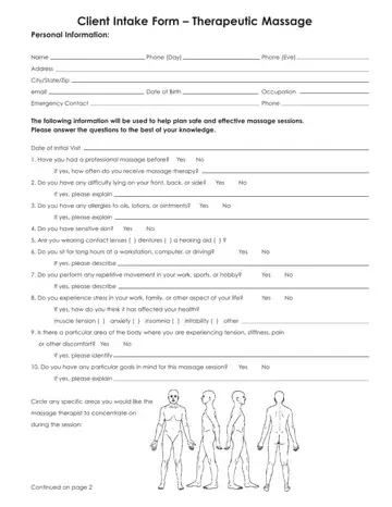 Therapy Intake Form Preview