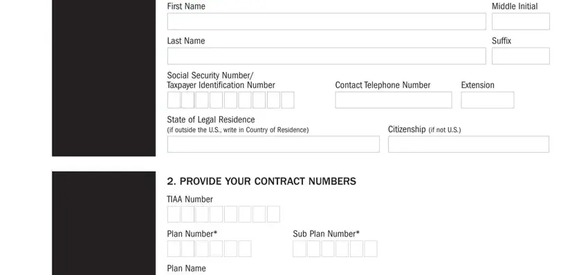 tiaa forms fields to fill out