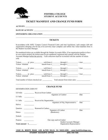 Ticket Manifest Form Preview