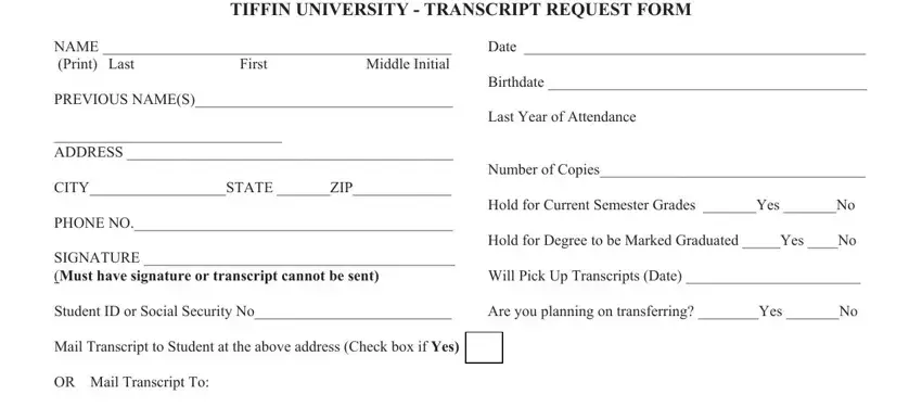 part 1 to completing tiffin transcripts