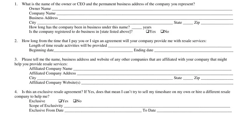 completing timeshare sales contract step 1