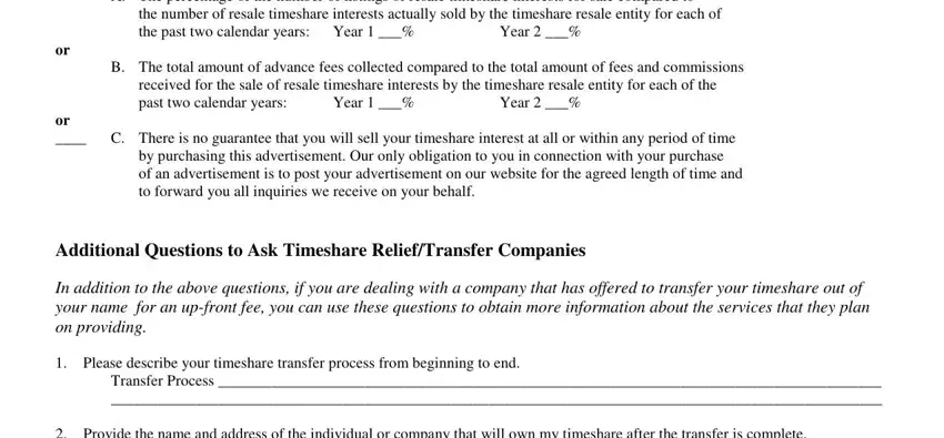 step 3 to entering details in timeshare sales contract