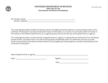 TN Exemption Form Preview