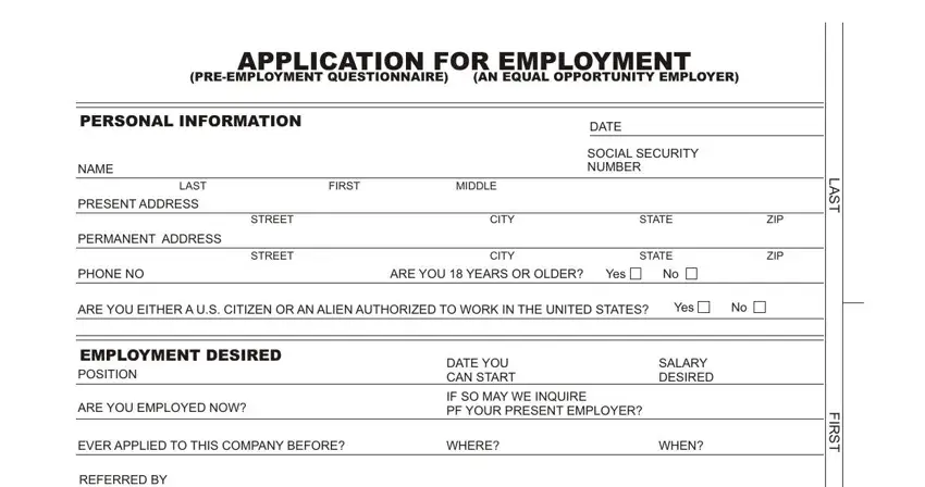 stage 1 to completing tops form for application employment