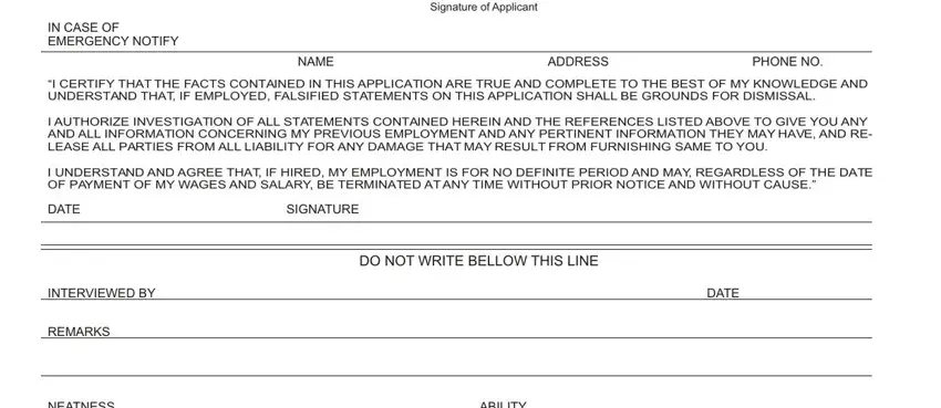 Filling out tops form for application employment part 4