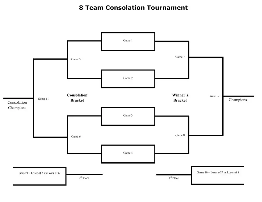 Fillable 4 Team Tourney Bracket - Editable Bracket