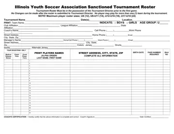 Tournament Roster Form Preview