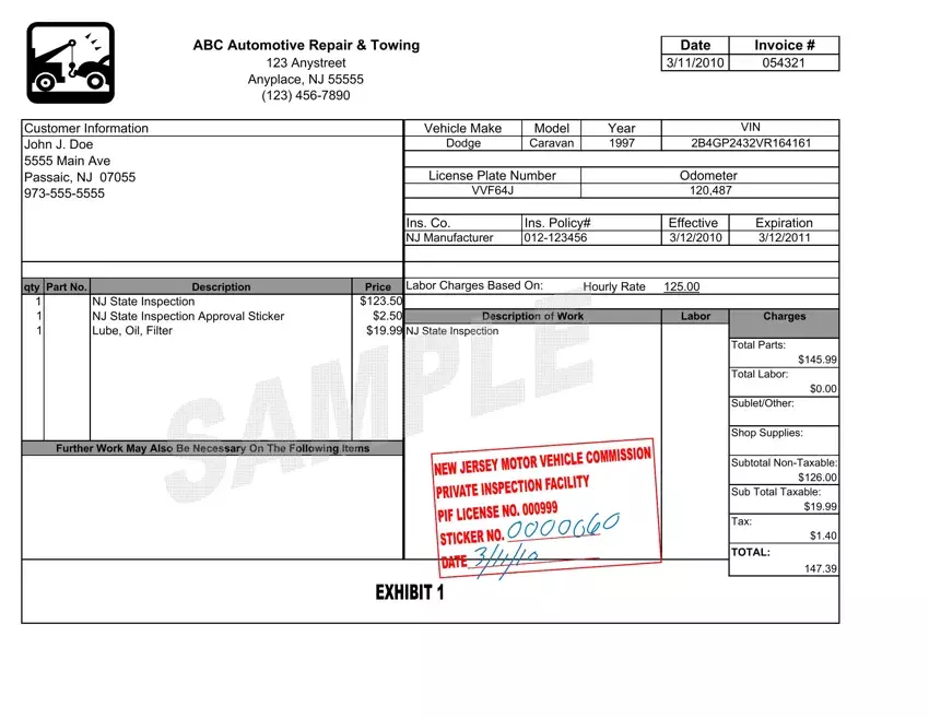 Tow Truck Receipt Template first page preview