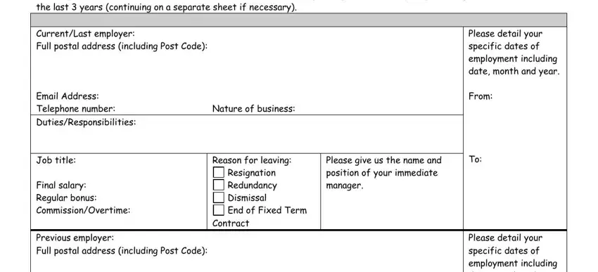 toys tots application form Starting with your most recent, CurrentLast employer Full postal, Email Address Telephone number, Job title, Final salary Regular bonus, Nature of business, Reason for leaving Resignation, Contract, Previous employer Full postal, Please detail your specific dates, From, Please give us the name and, and Please detail your specific dates blanks to insert