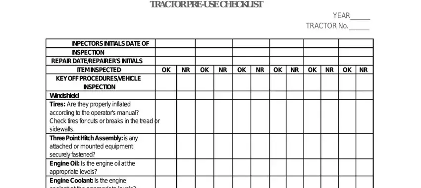 portion of empty spaces in truck preventive maintenance checklist template