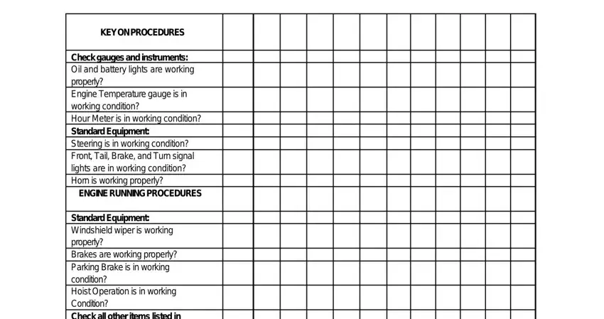 Filling out truck preventive maintenance checklist template step 3
