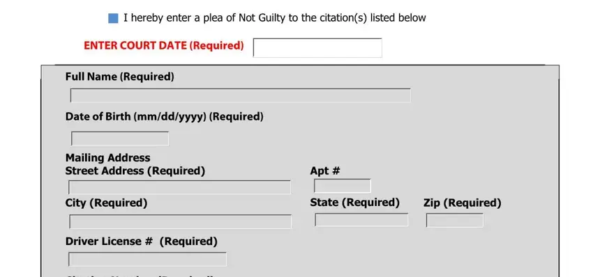 Traffic Guilty Plea Form ≡ Fill Out Printable Pdf Forms Online 5021