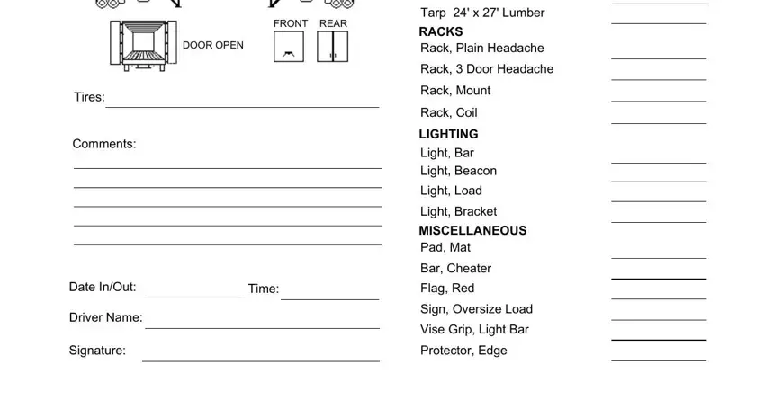 Finishing trailer inspection sheet stage 2