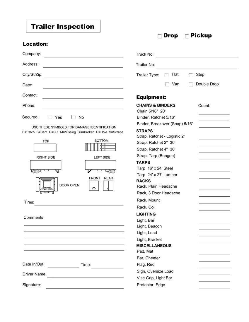 Trailer Inspection Form first page preview