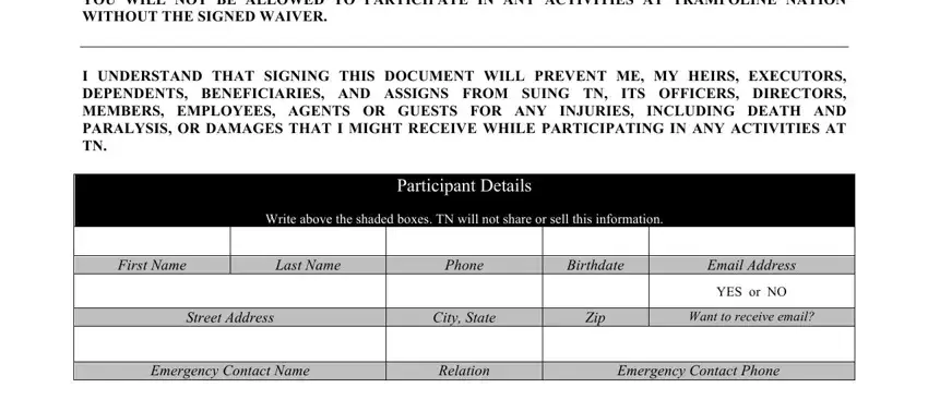 Trampoline Waiver ≡ Fill Out Printable Pdf Forms Online 8558