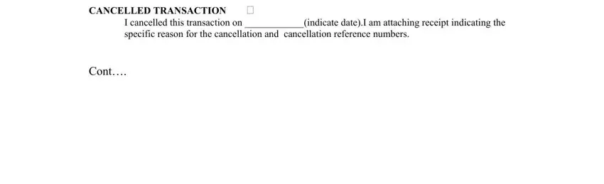 Entering details in pnb chargeback form part 3