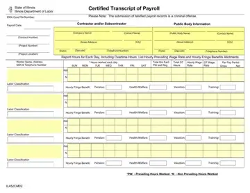 Transcript Payroll Form Preview