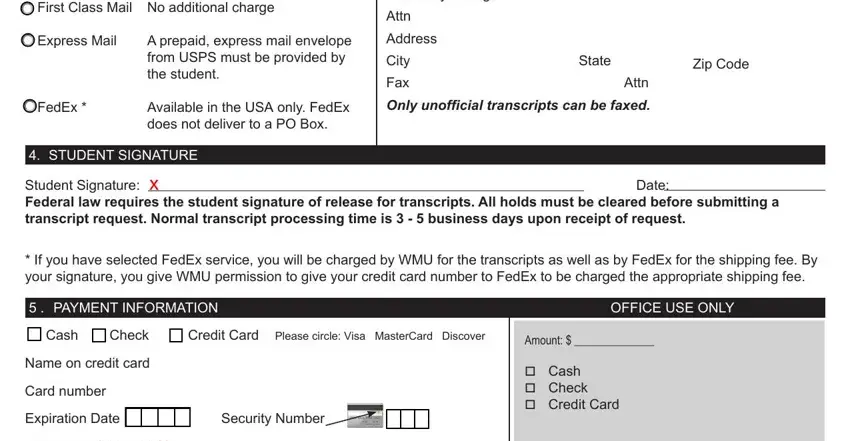 stage 2 to entering details in western michigan university official transcript