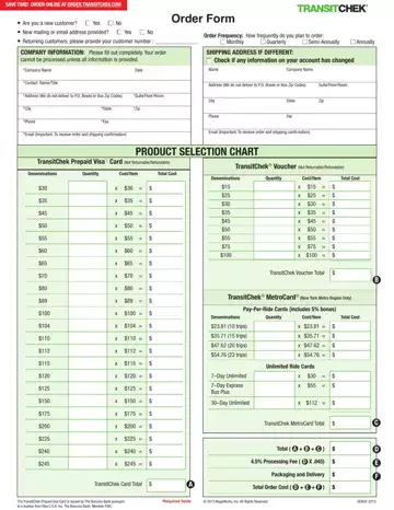 Transitchek Order Form Preview