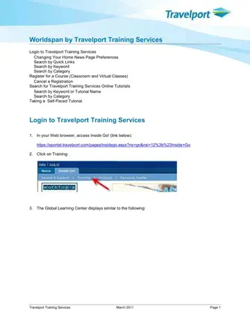 Travelport Training Form Preview