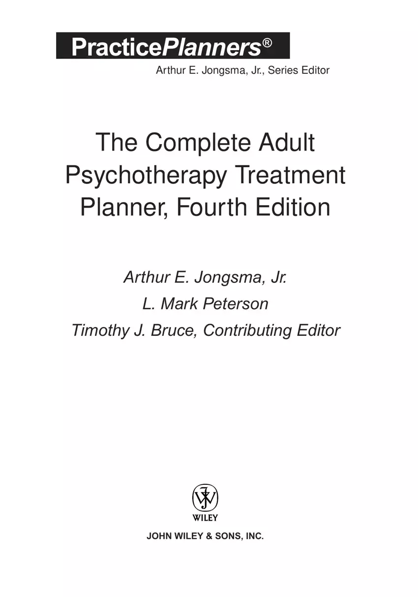 Treatment Planner first page preview