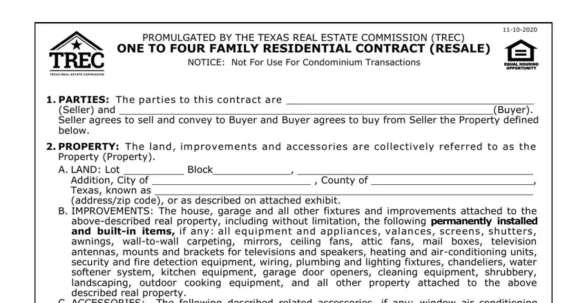 filling out trec form information search step 1