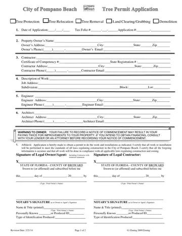 Tree Permit Application Form Preview
