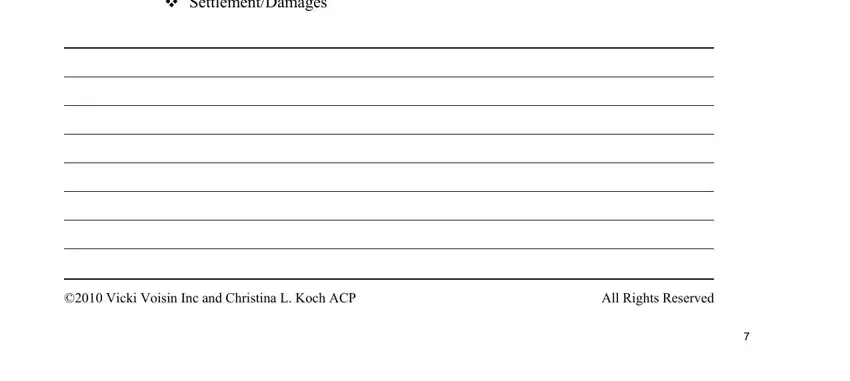 trial notebook examples Customary sections include  Voir, Vicki Voisin Inc and Christina L, and All Rights Reserved fields to fill out