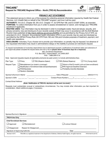Tricare Reinstatement Form Preview