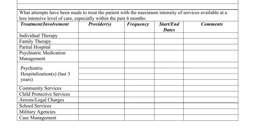 Filling out tricare part 4