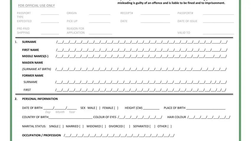 Trinidad Tobago Passport Form ≡ Fill Out Printable Pdf Forms Online 7407