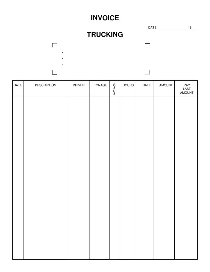 trucking invoice fill out printable pdf forms online