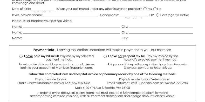 Filling in trupanion claims form part 2