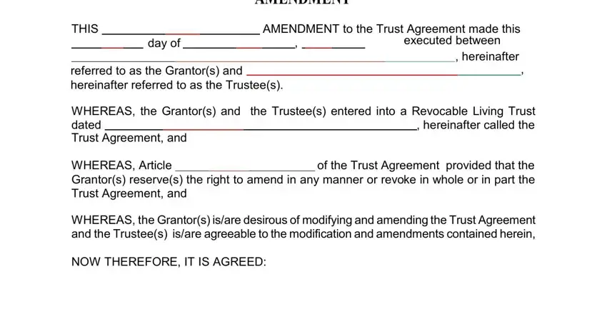 entering details in trust amendment form pdf step 1