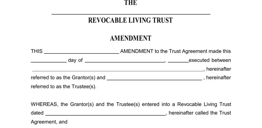 part 4 to entering details in living trust amendment form