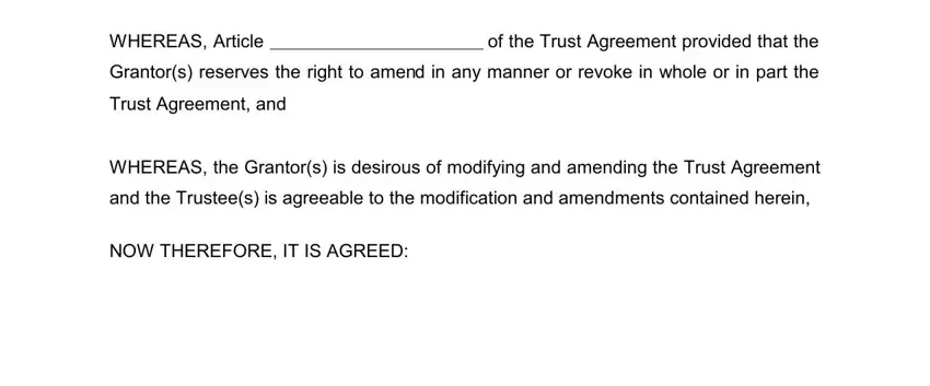step 5 to entering details in living trust amendment form