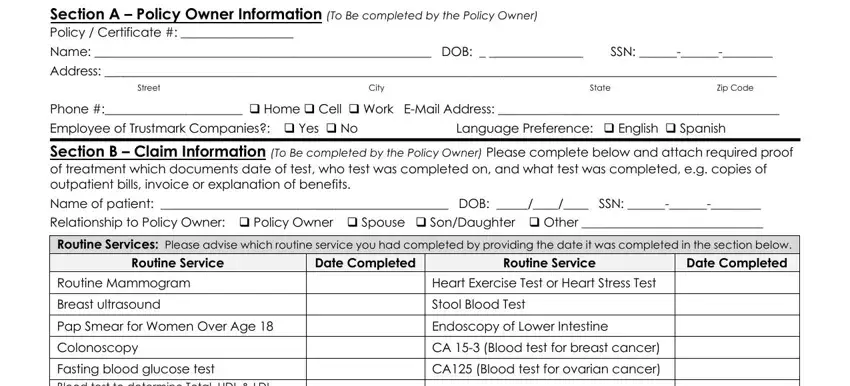 stage 1 to filling in trustmark voluntary benefit solutions wellness claim form